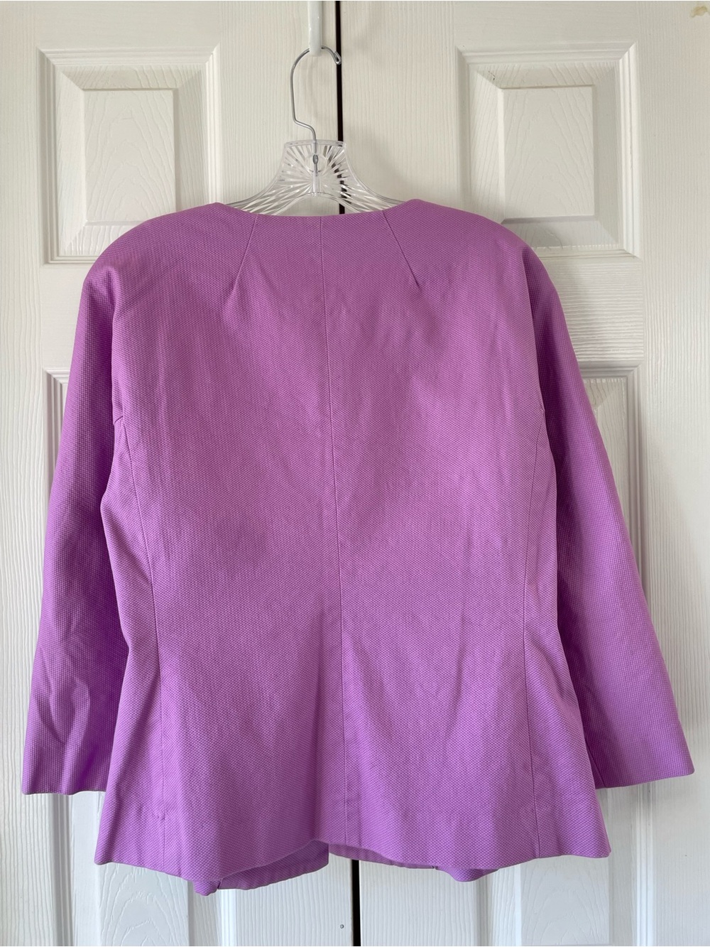Bob Mackie Wearable Art Lavender Jacket Black and White Floral Embroidery Size M - Picture 7 of 9
